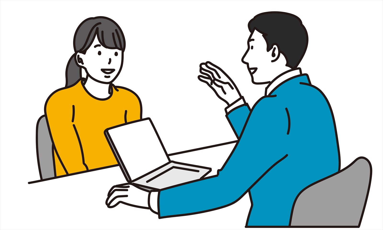 依頼者へ最適な解決案を提案する弁護士の様子